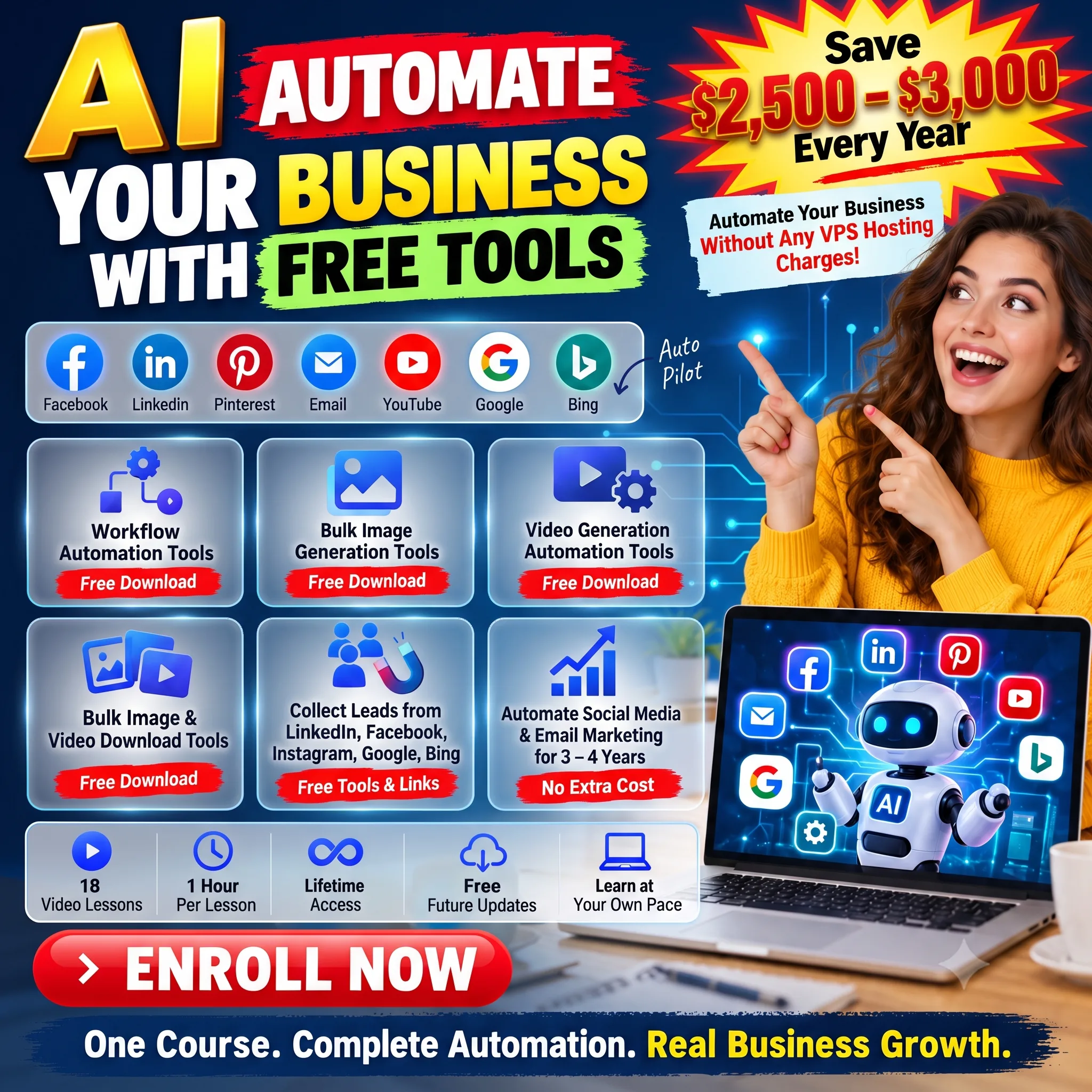 Automate Your Business in 7 Days With AI Workflows & Free Tools — Zero VPS Hosting Charges